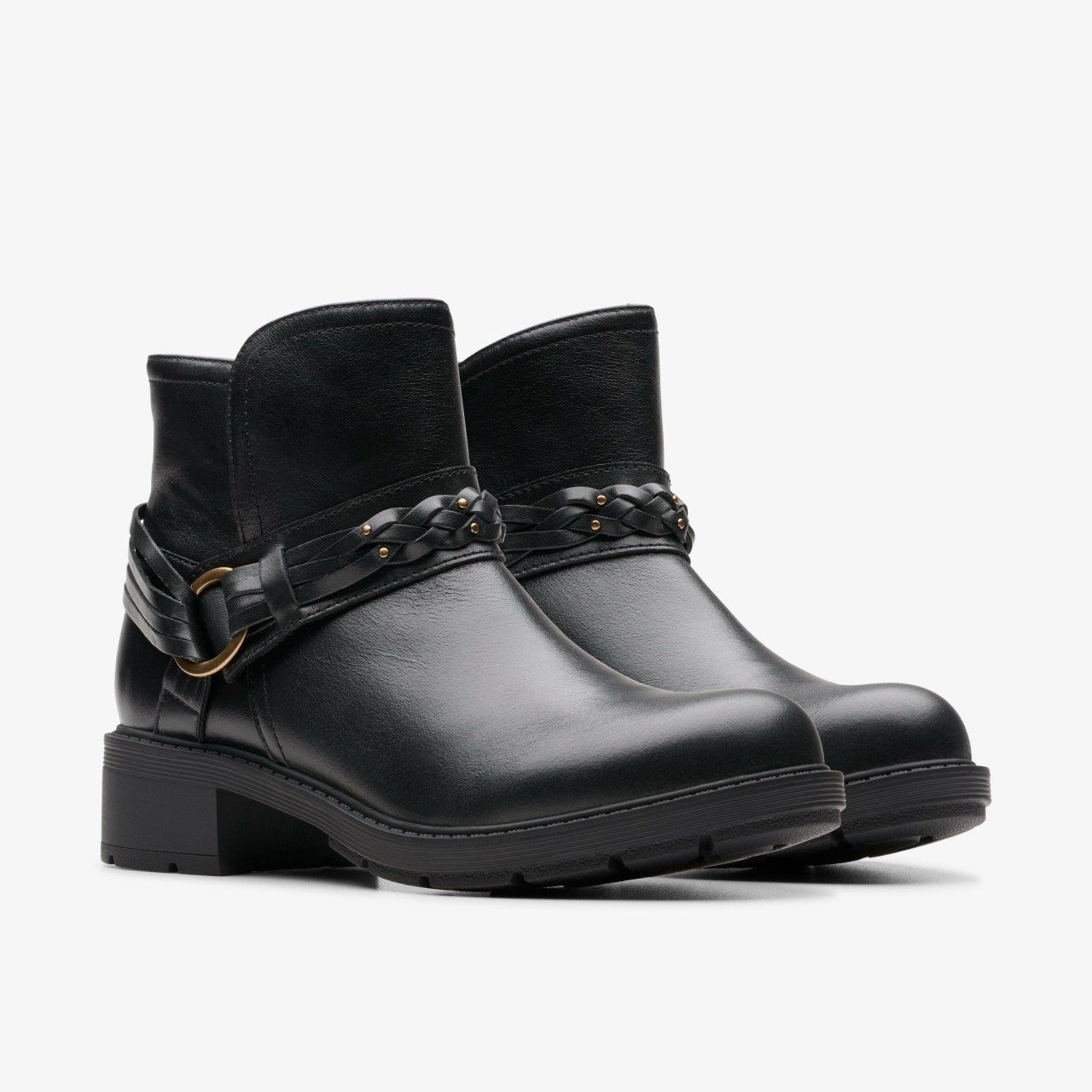 Hearth Kaylie Ankle Boot Black Leather Clarks Women