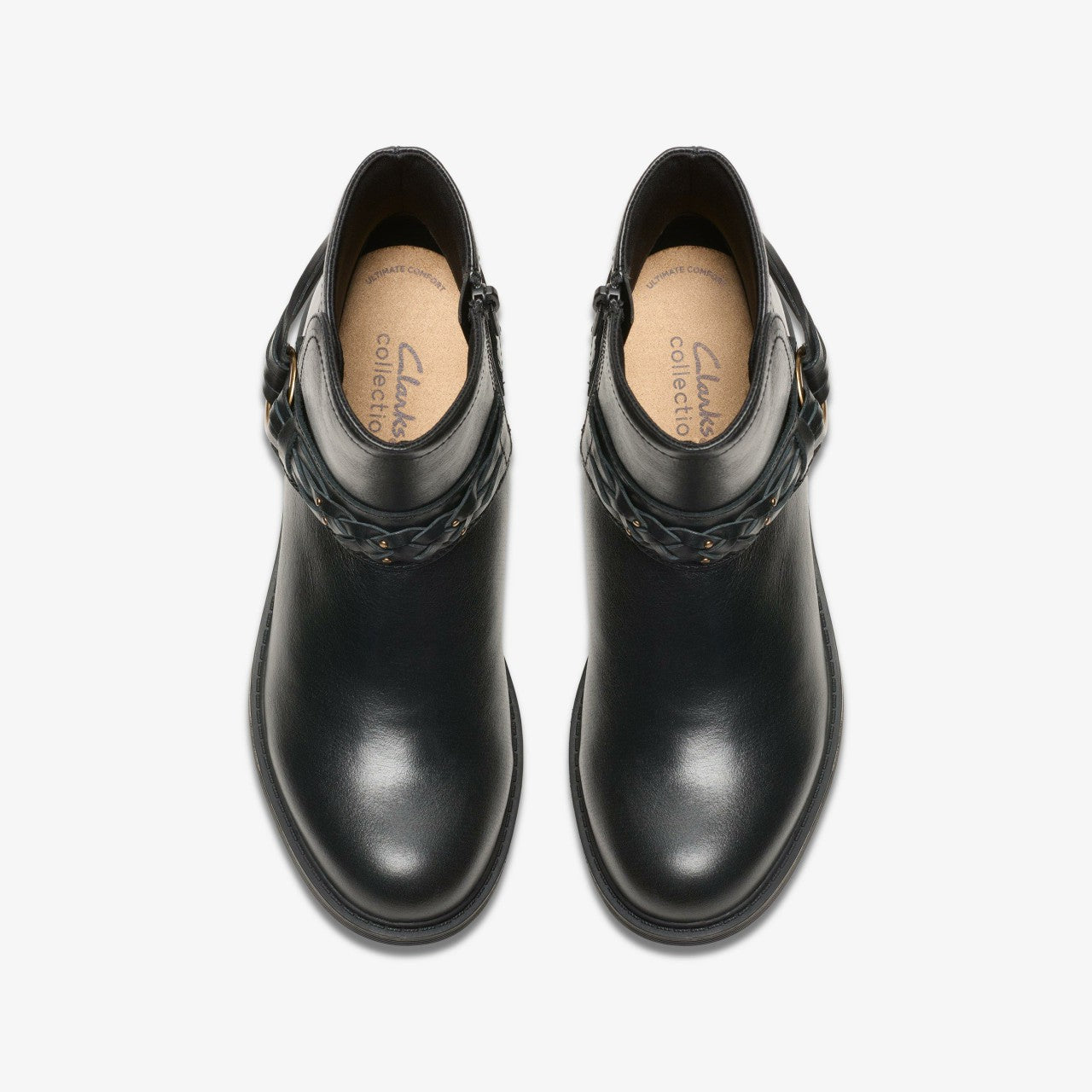 Hearth Kaylie Ankle Boot Black Leather Clarks Women