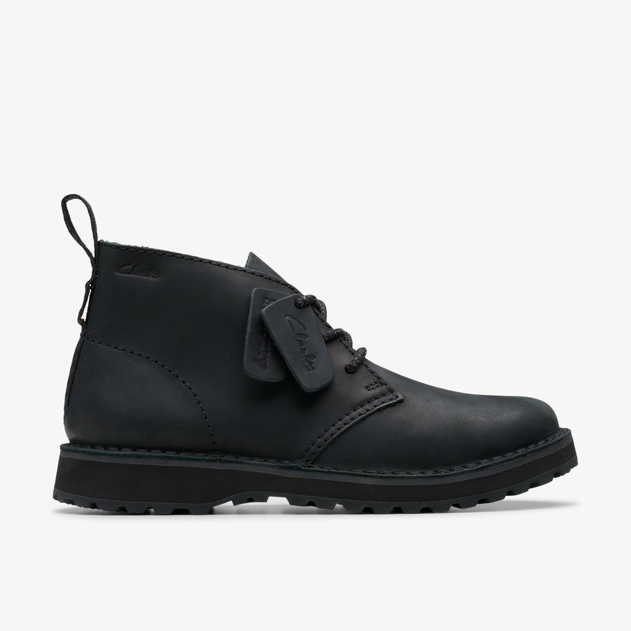 Solsbury Desert Boot Black Leather Clarks Men