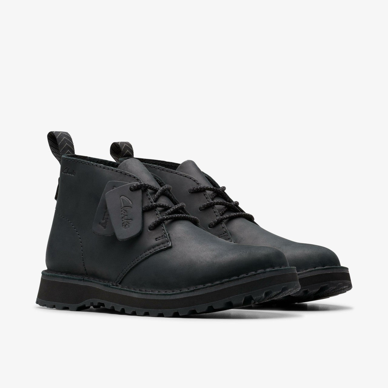 Solsbury Desert Boot Black Leather Clarks Men
