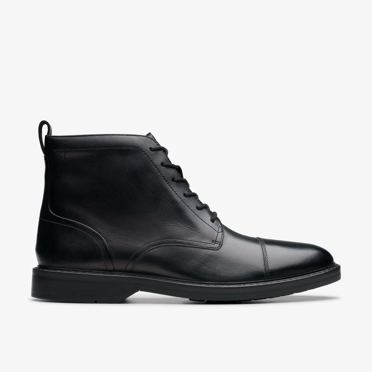 Aldwin Cap Black Leather Clarks Men