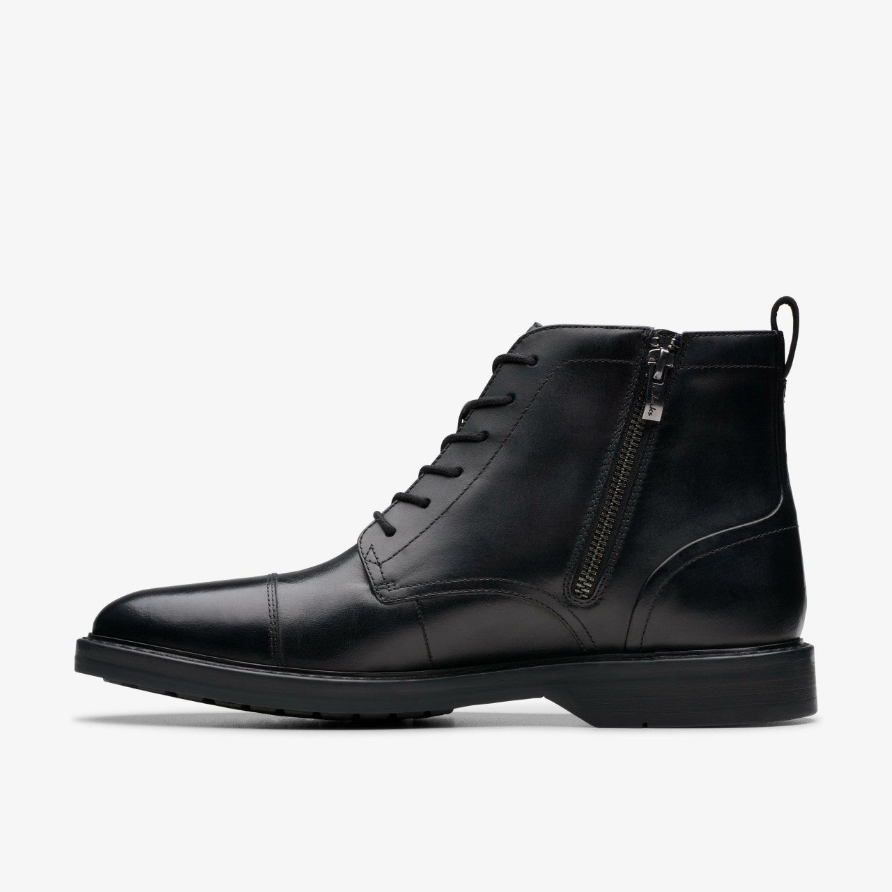 Aldwin Cap Black Leather Clarks Men
