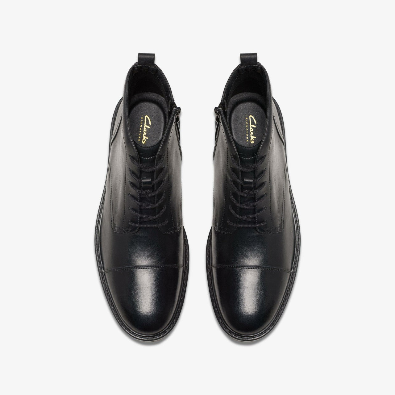 Aldwin Cap Black Leather Clarks Men