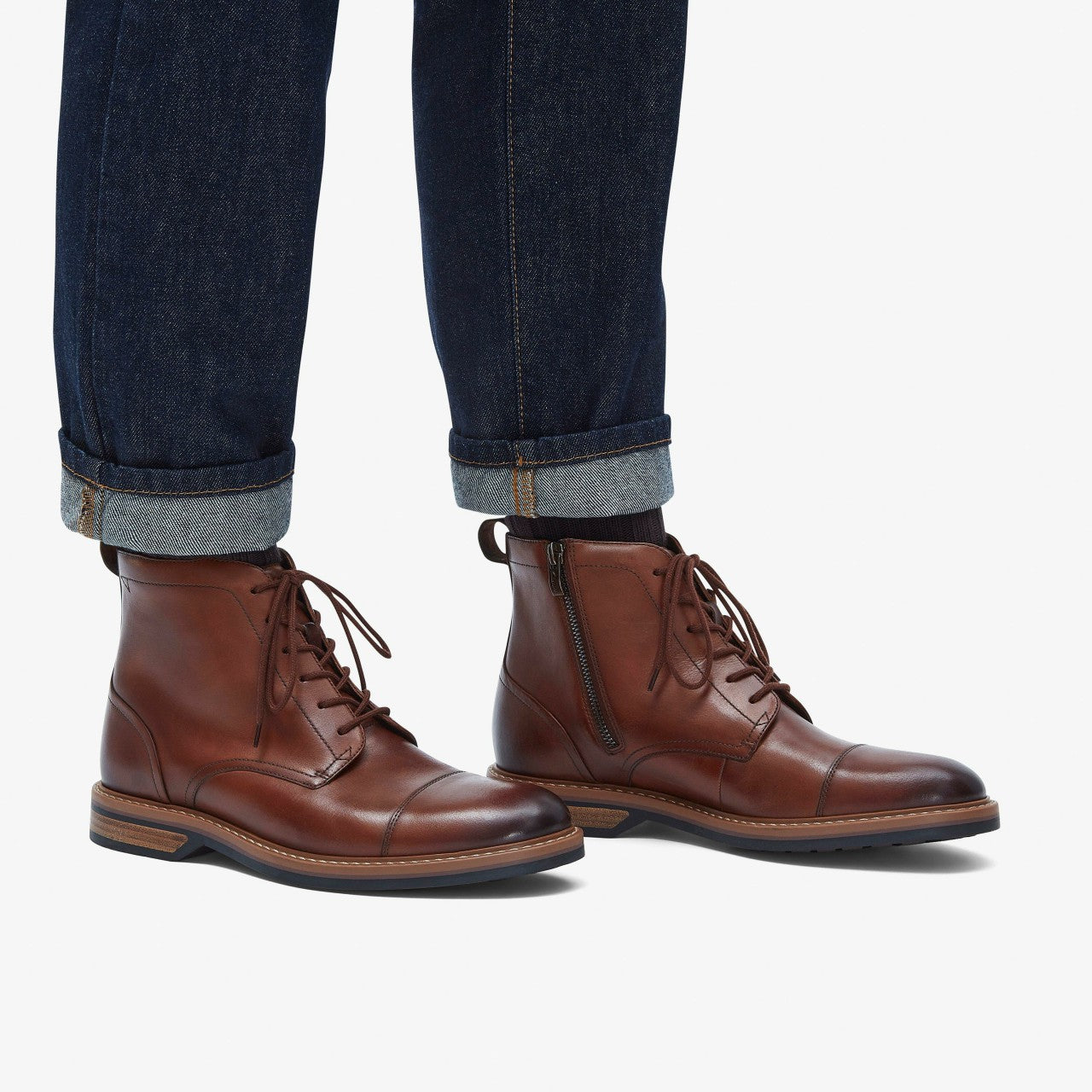 Aldwin Cap Mid Tan Leather Clarks Men