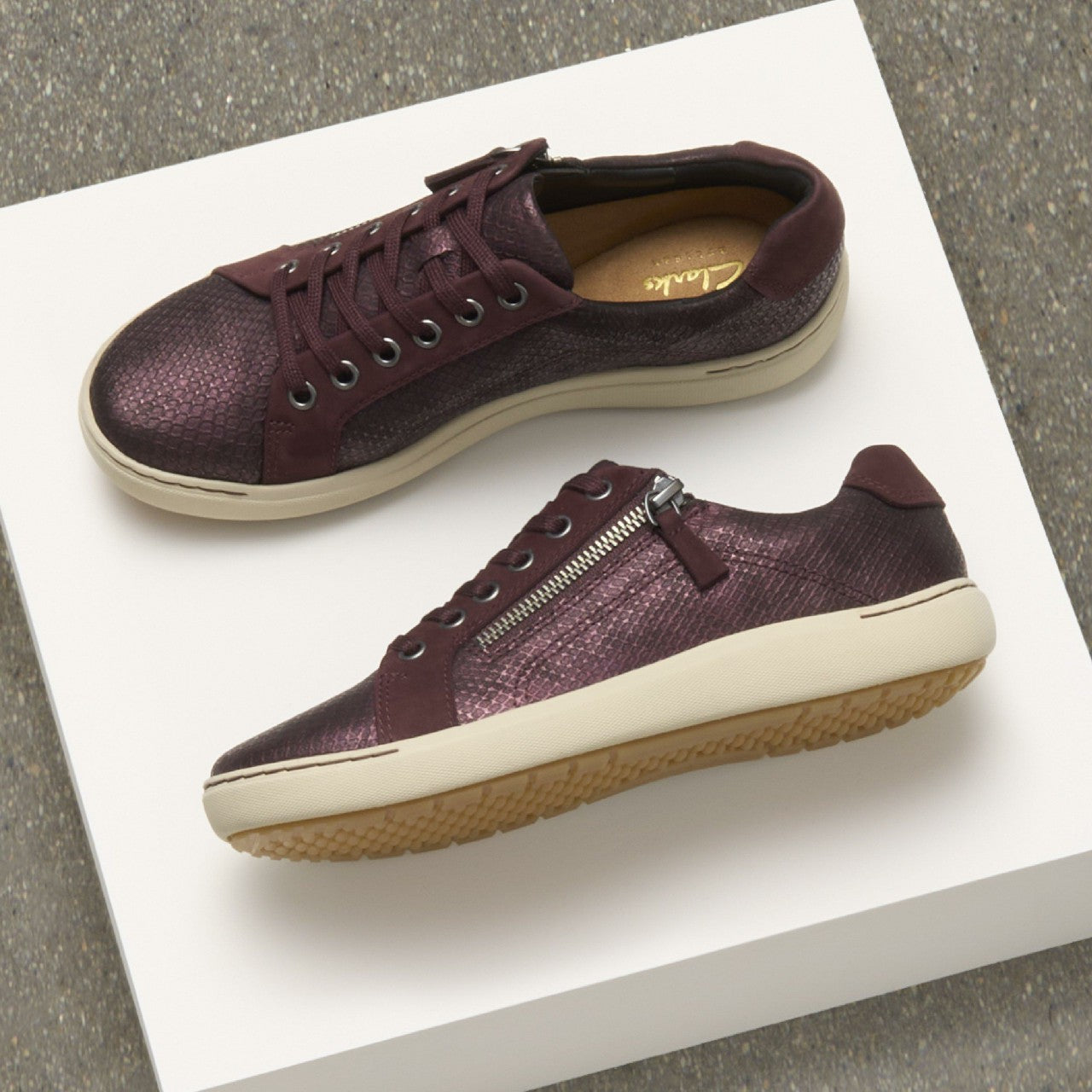 Nalle Lace Wine Interest Leather Clarks Women