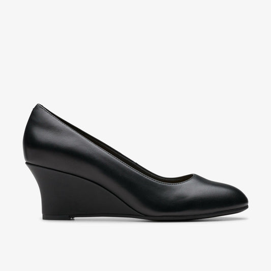 Olivette Pearl Black Leather Clarks Women