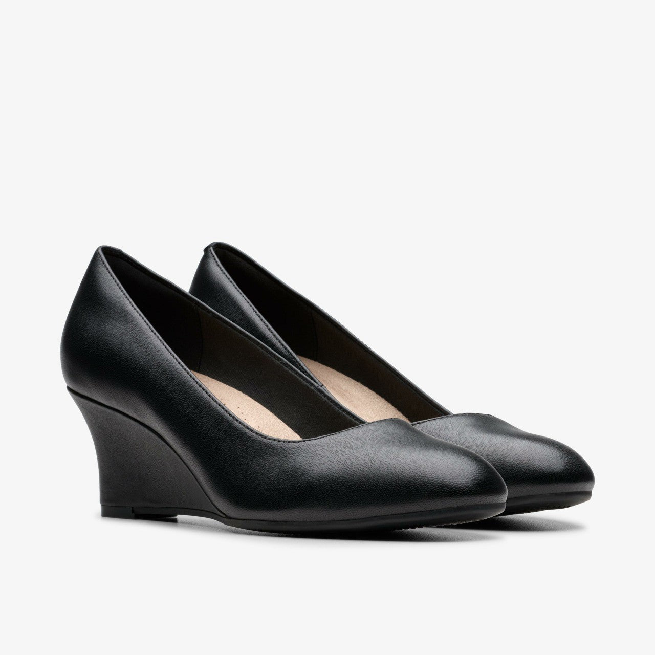 Olivette Pearl Black Leather Clarks Women