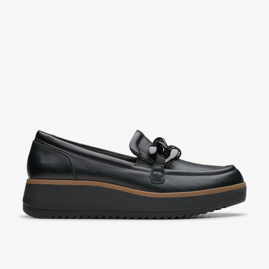 Zylah May Black Leather Clarks Women