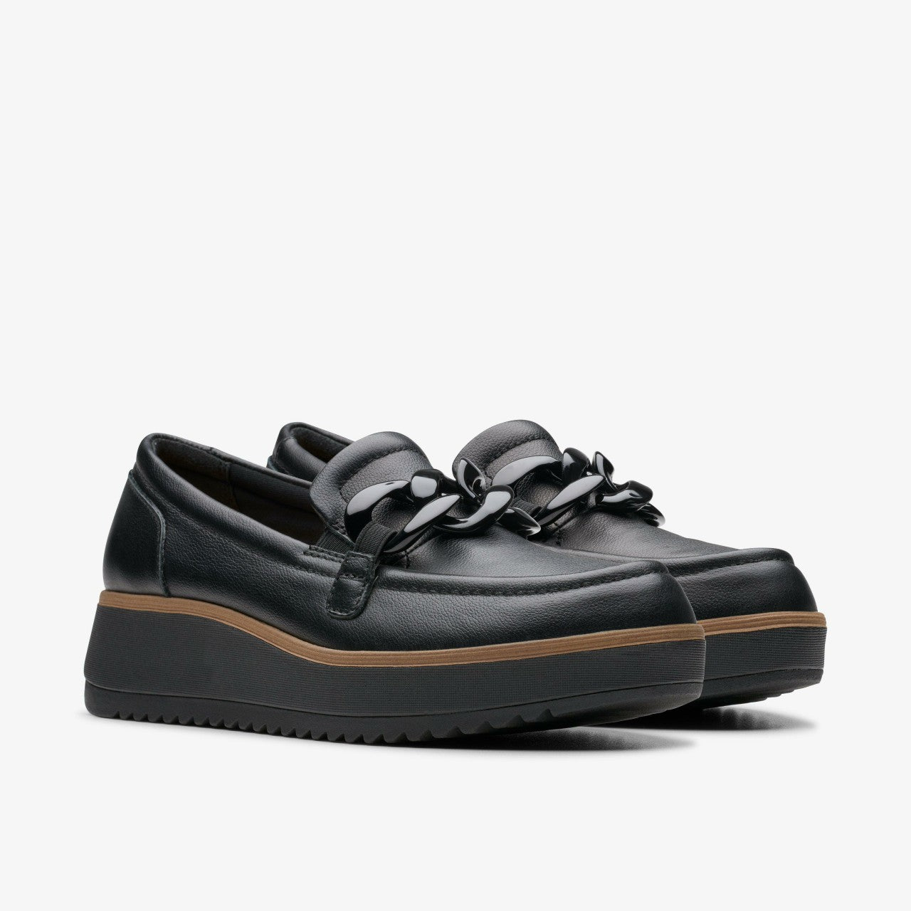 Zylah May Black Leather Clarks Women