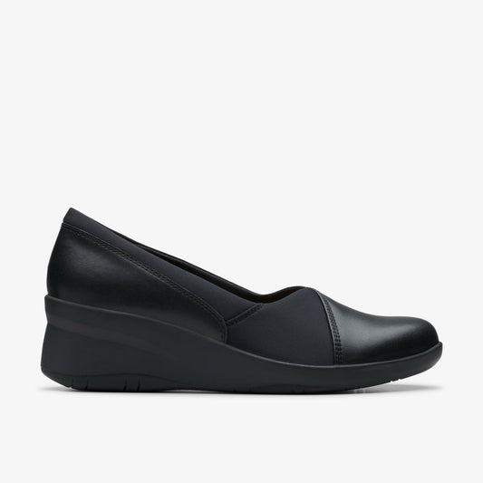 Suttyn Walk Black Leather Clarks Women