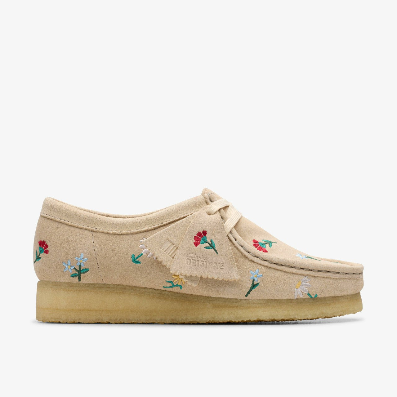 Wallabee Taupe Embroidery Clarks Women