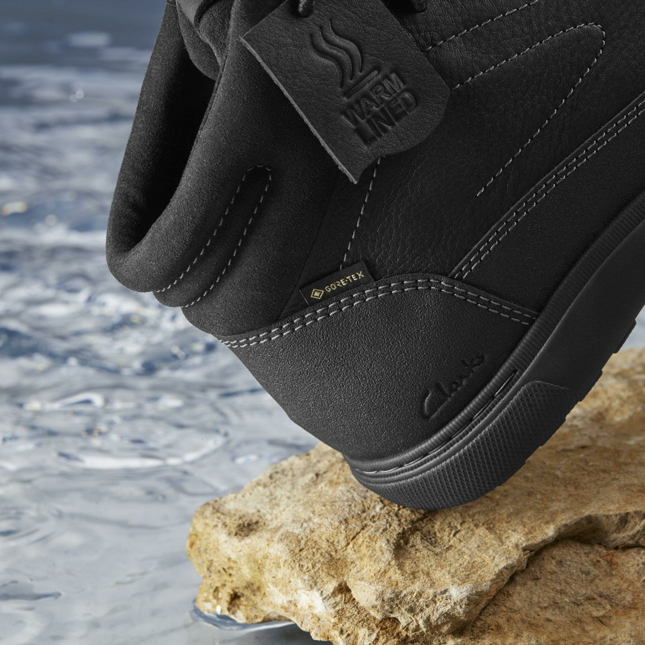 Mapstone Hi GORE-TEX Black Warmlined Leather Clarks Men