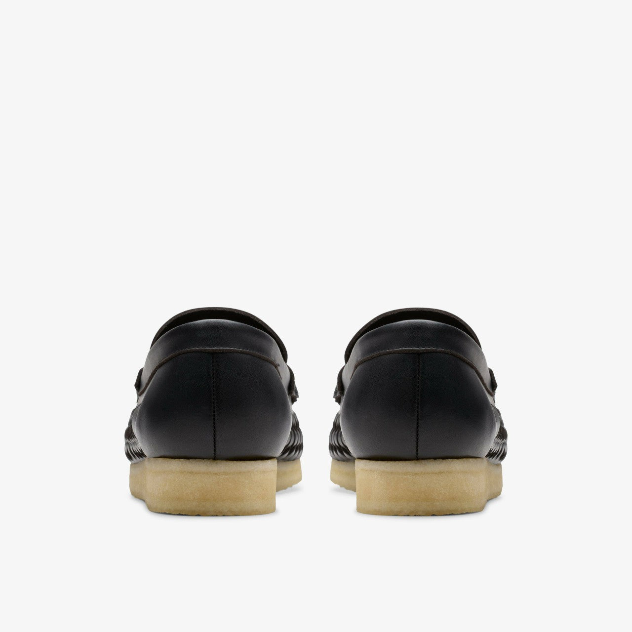 Wallabee Penny Weave Black Leather Clarks Men
