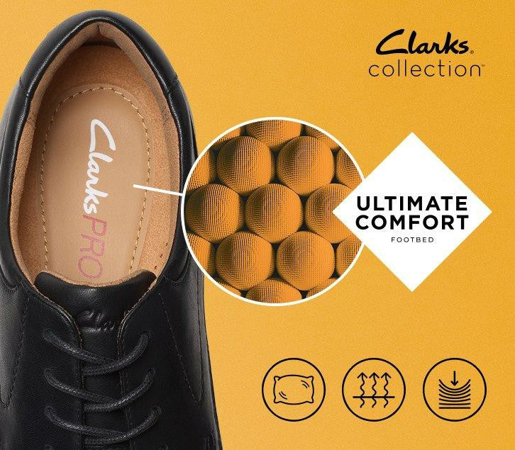 Eldredge Plain Black Leather Clarks Men