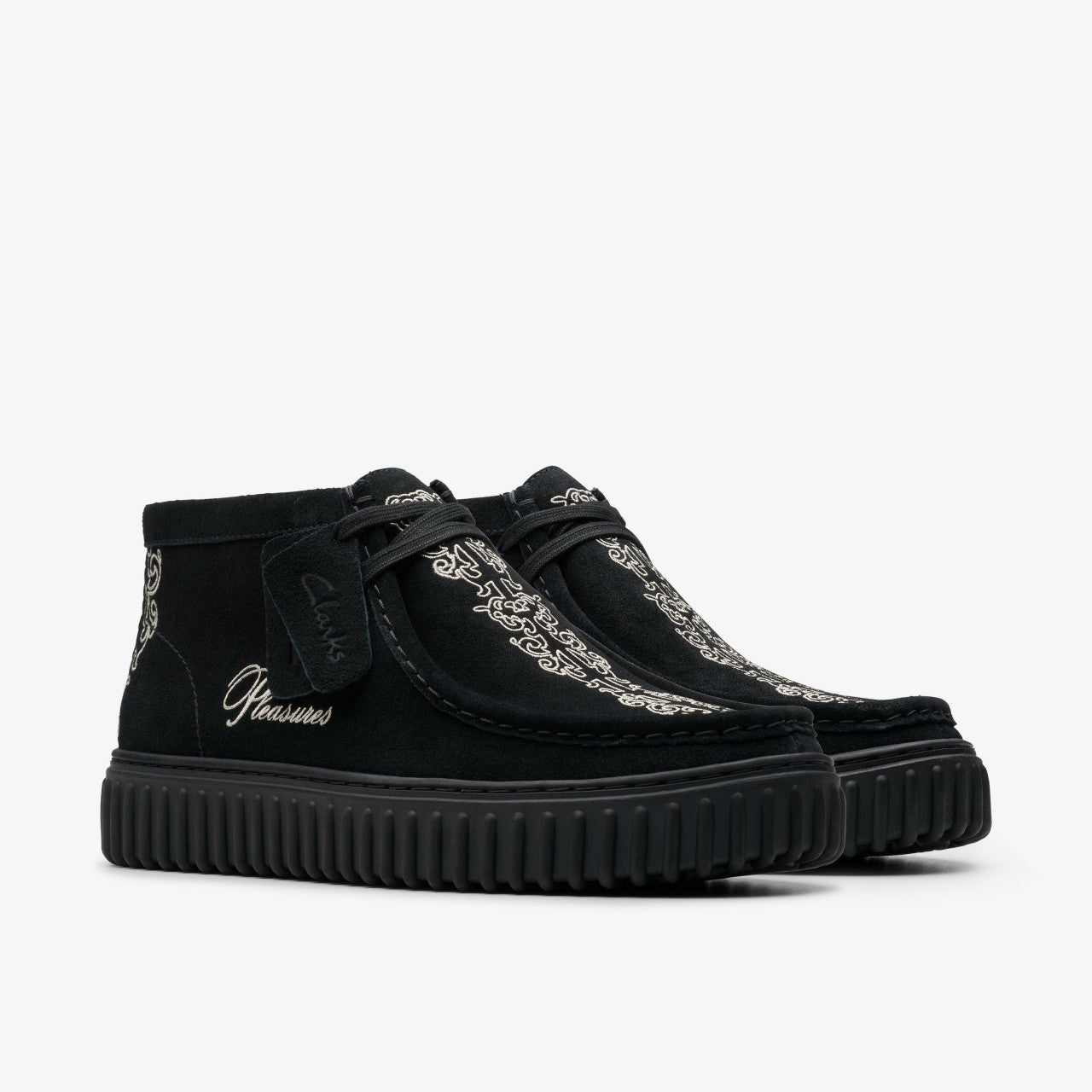 Torhill Woven Black Suede Clarks Men