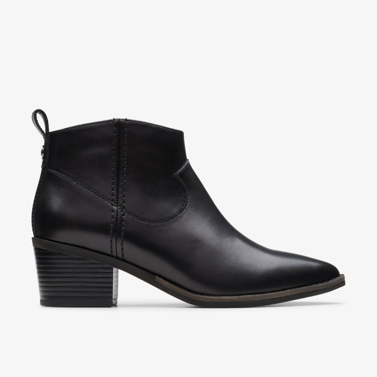 Morzine Sky Ankle Boot Black Leather Clarks Women