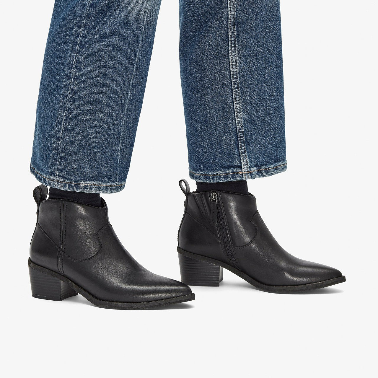 Morzine Sky Ankle Boot Black Leather Clarks Women