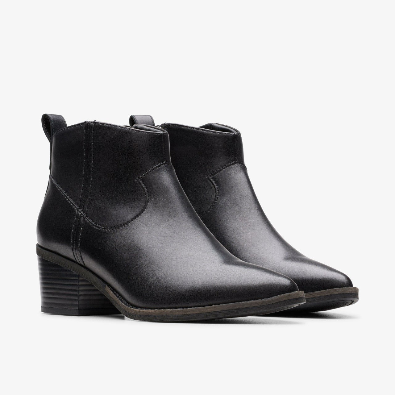 Morzine Sky Ankle Boot Black Leather Clarks Women