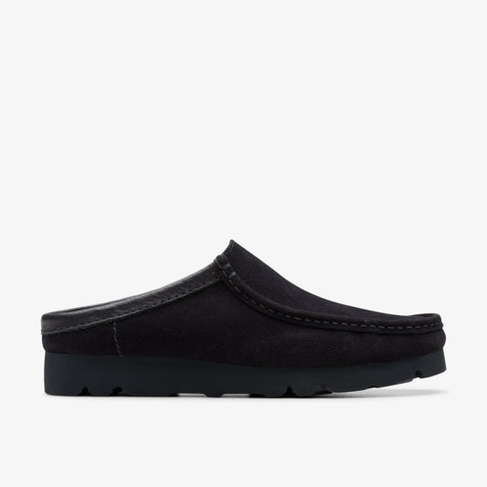 Wallabee Slip Black Suede Clarks Men