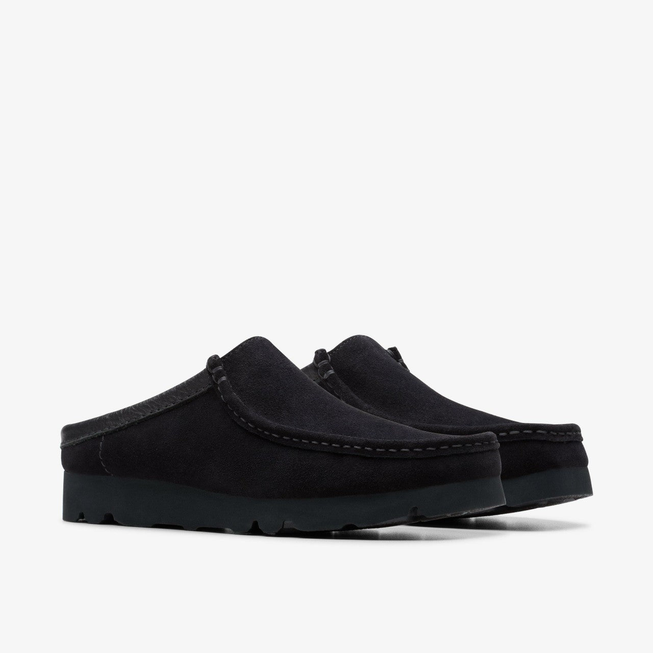 Wallabee Slip Black Suede Clarks Men