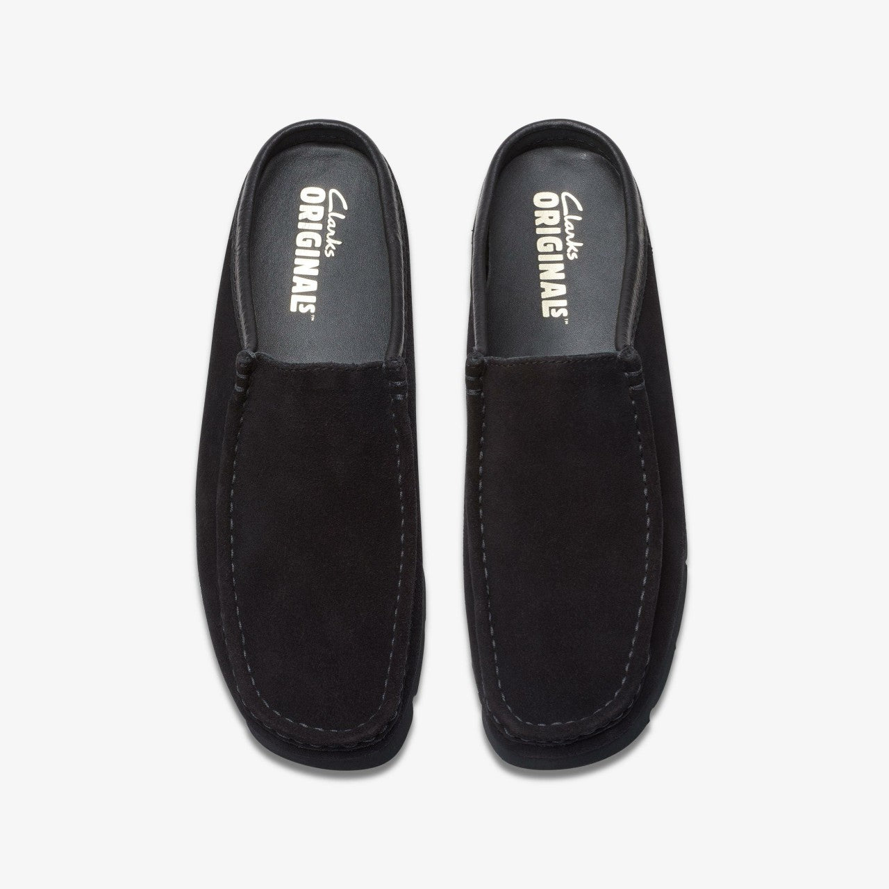 Wallabee Slip Black Suede Clarks Men