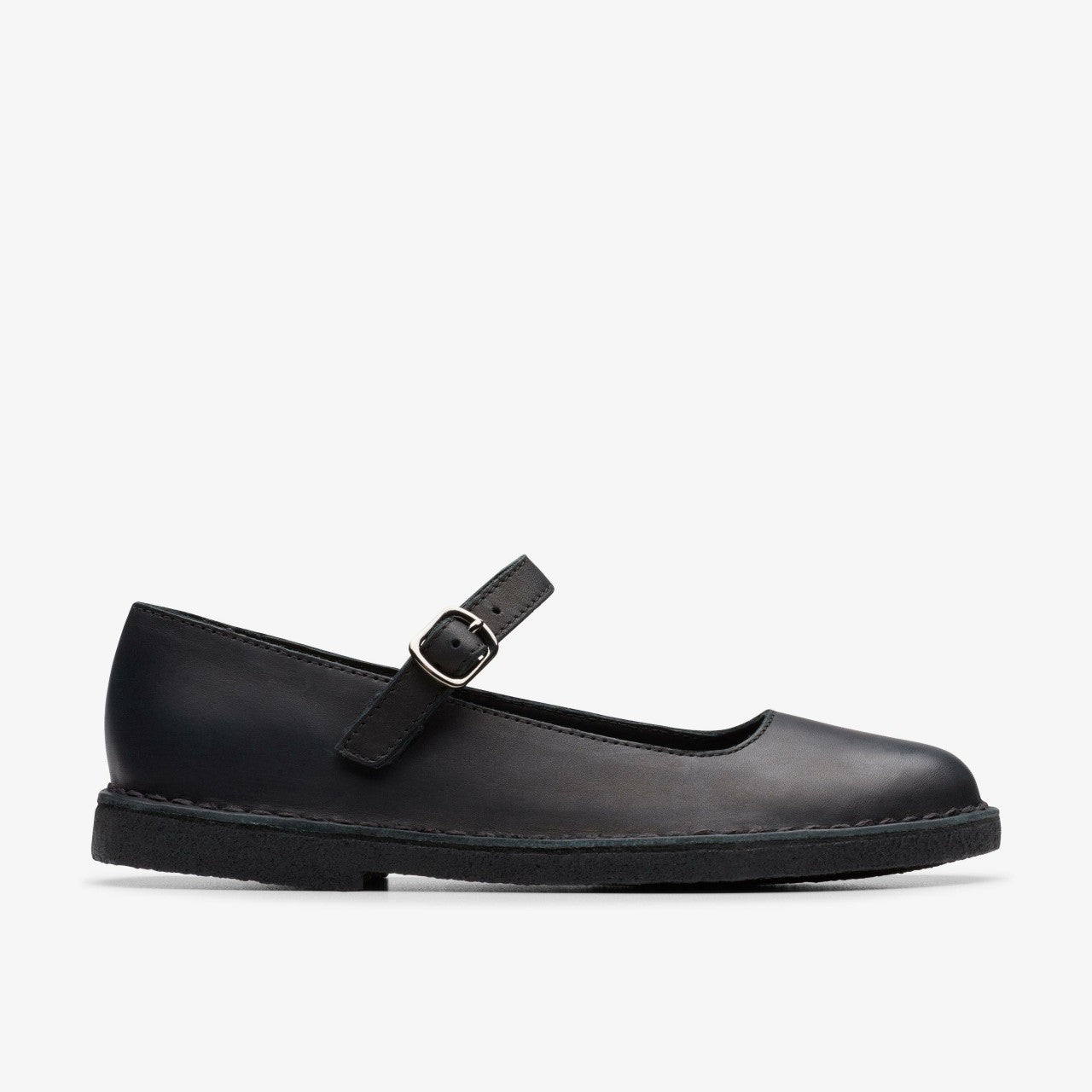 Desert Jane Black Leather Clarks Women