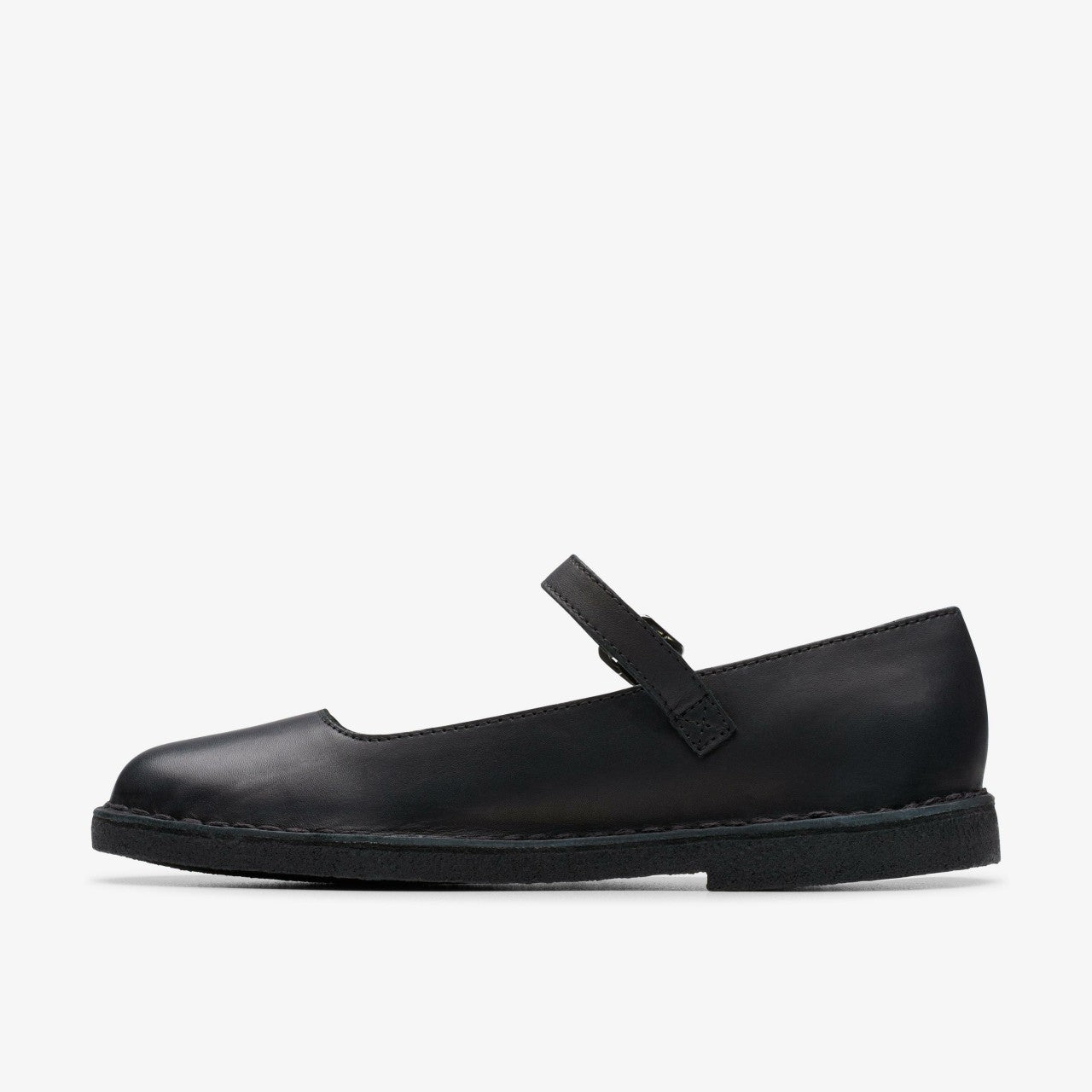 Desert Jane Black Leather Clarks Women