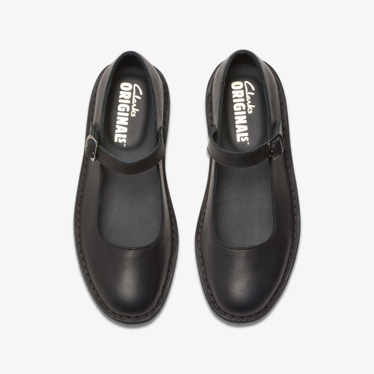 Desert Jane Black Leather Clarks Women