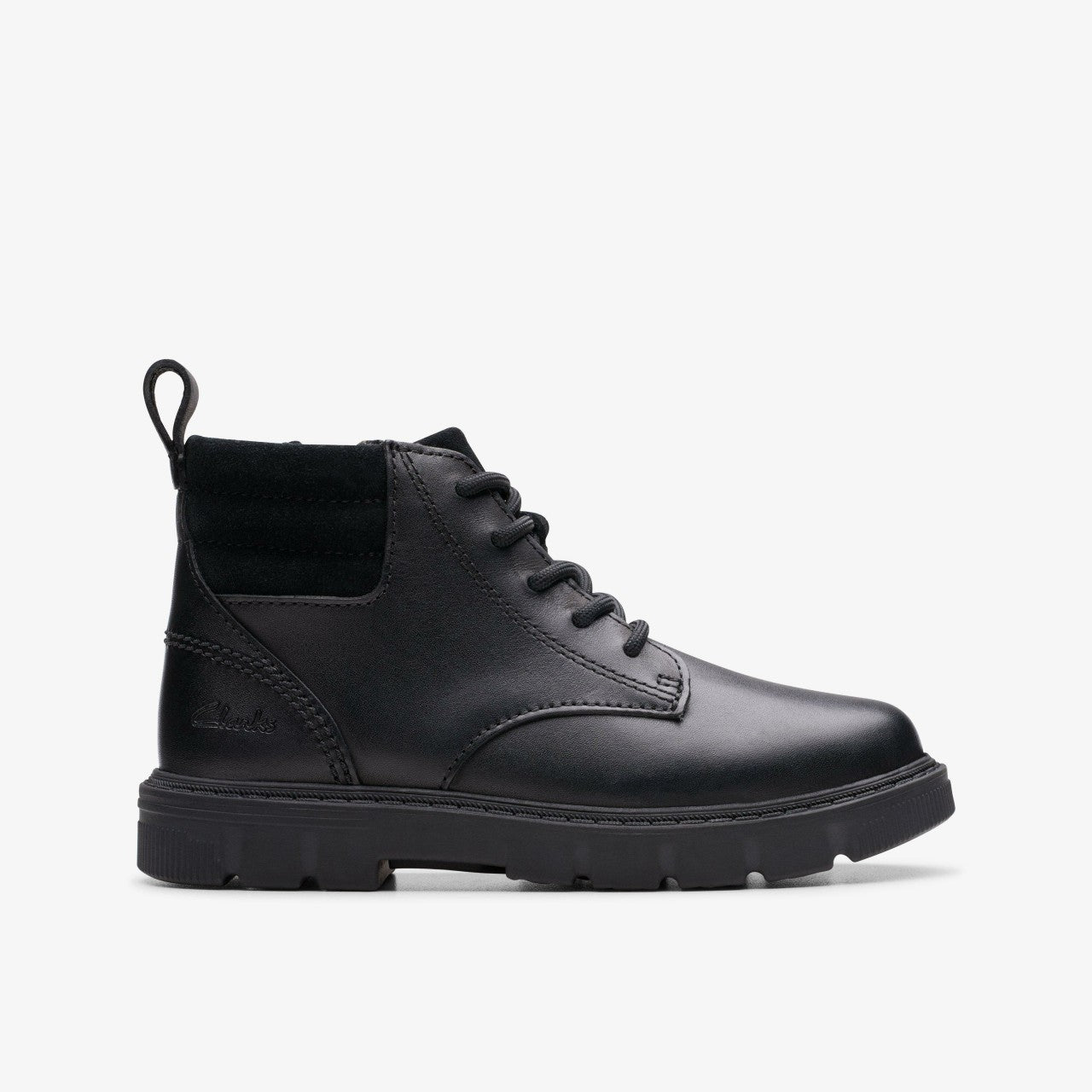 Lorcam Trail Kid Black Leather Clarks Kids