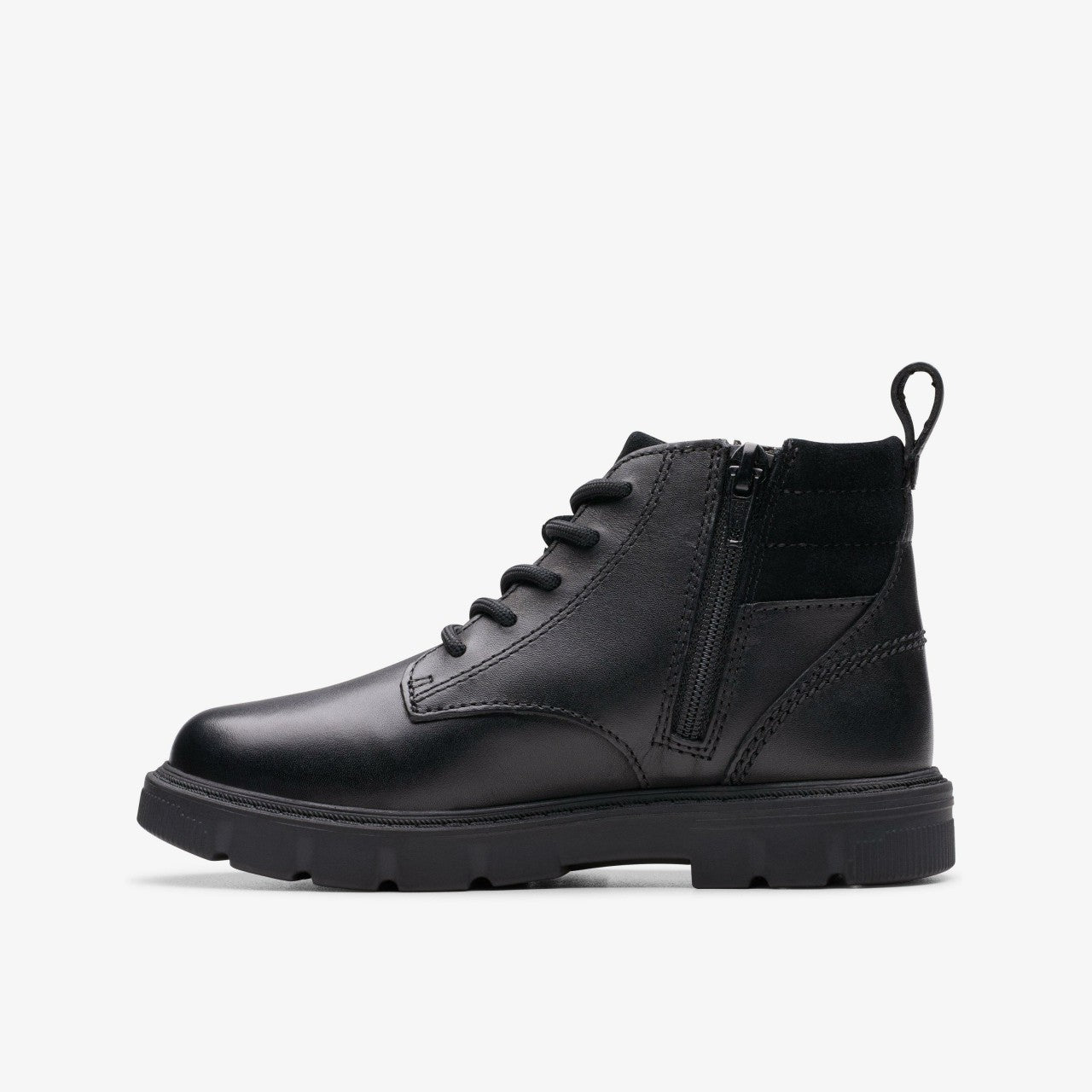 Lorcam Trail Kid Black Leather Clarks Kids