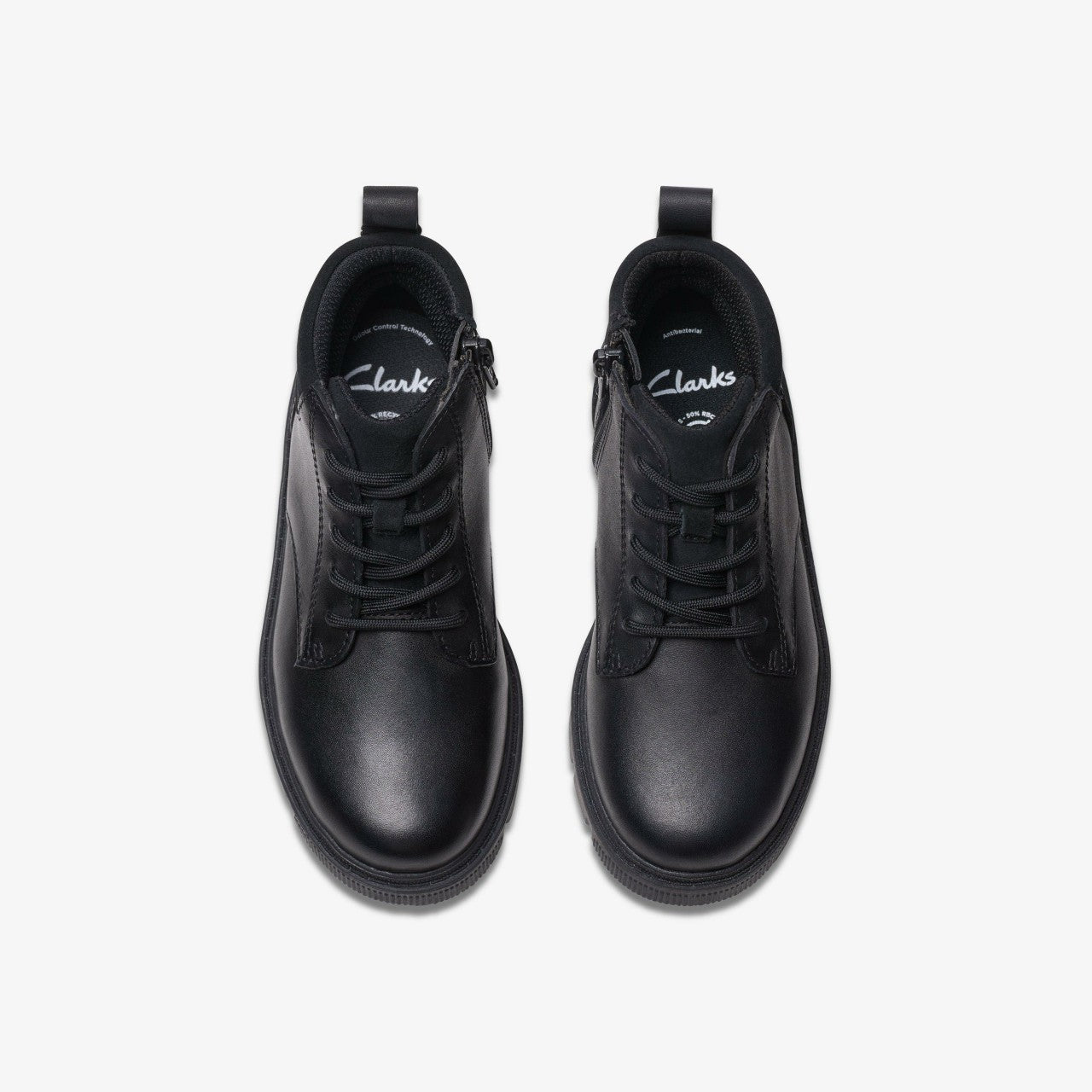 Lorcam Trail Kid Black Leather Clarks Kids