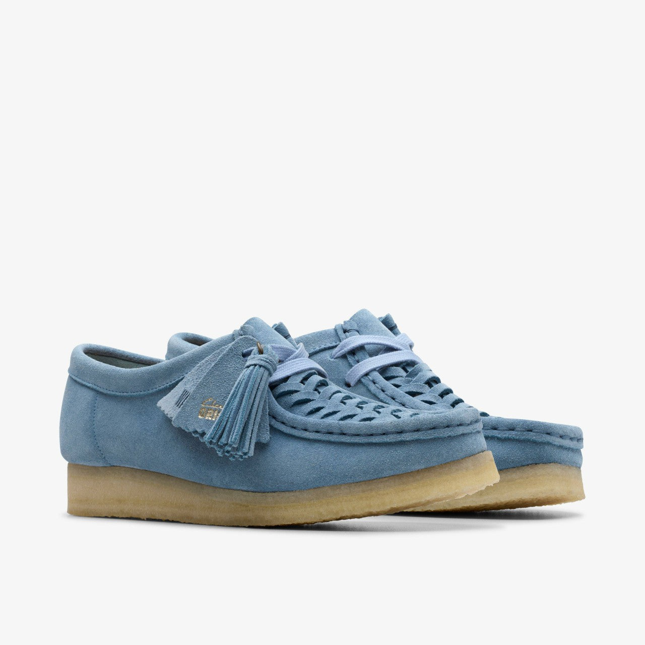 Wallabee Weave Powder Blue Suede Clarks Women