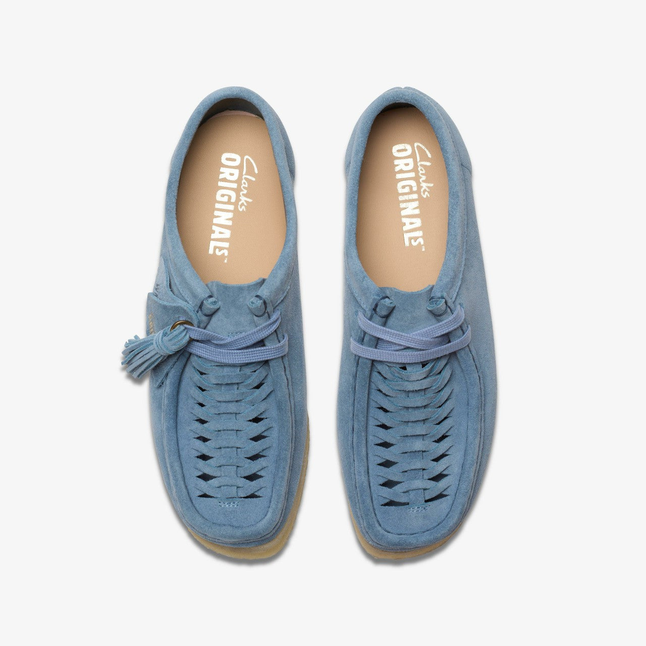 Wallabee Weave Powder Blue Suede Clarks Women