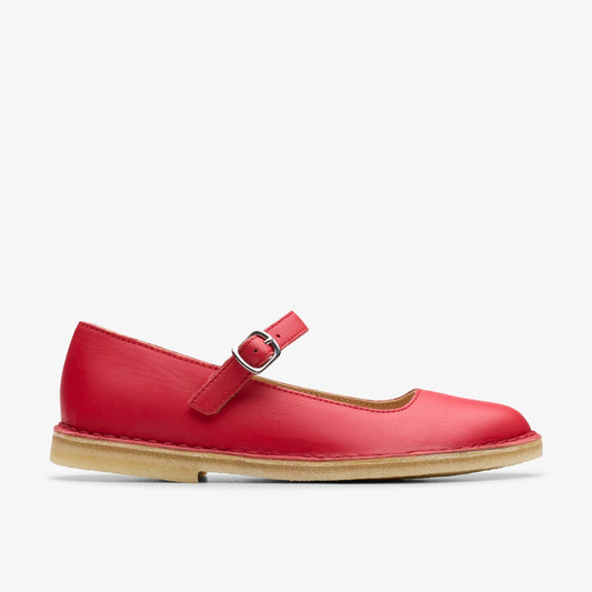 Desert Jane Red Leather Clarks Women