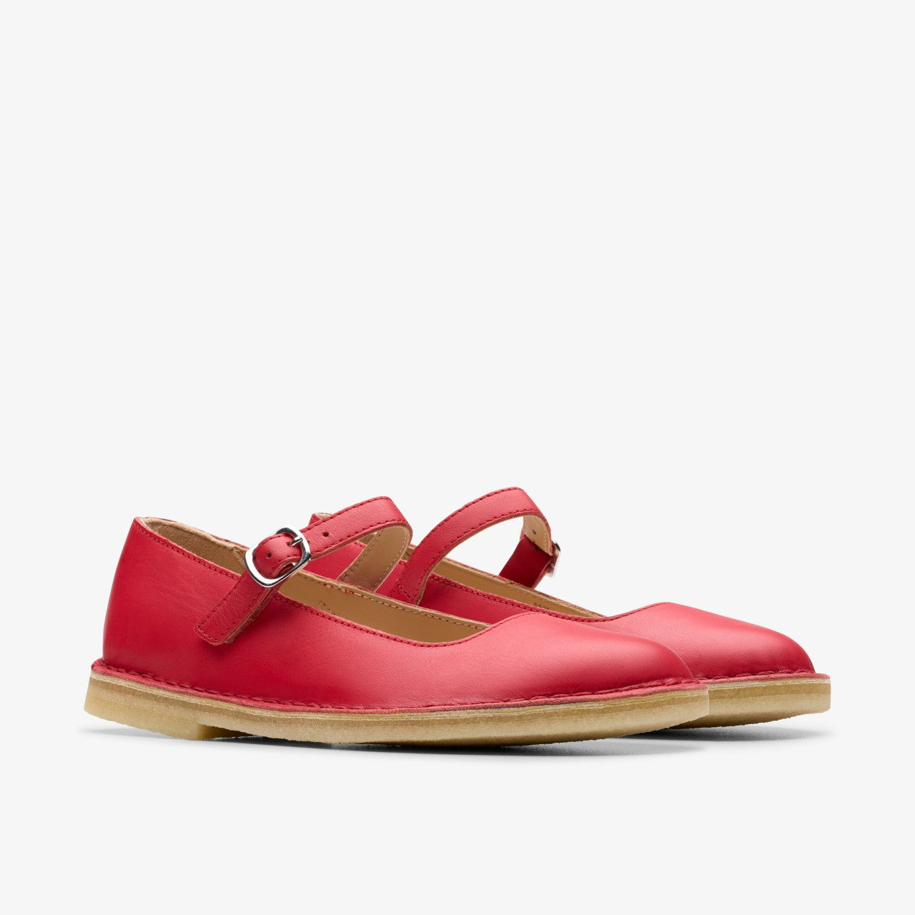 Desert Jane Red Leather Clarks Women