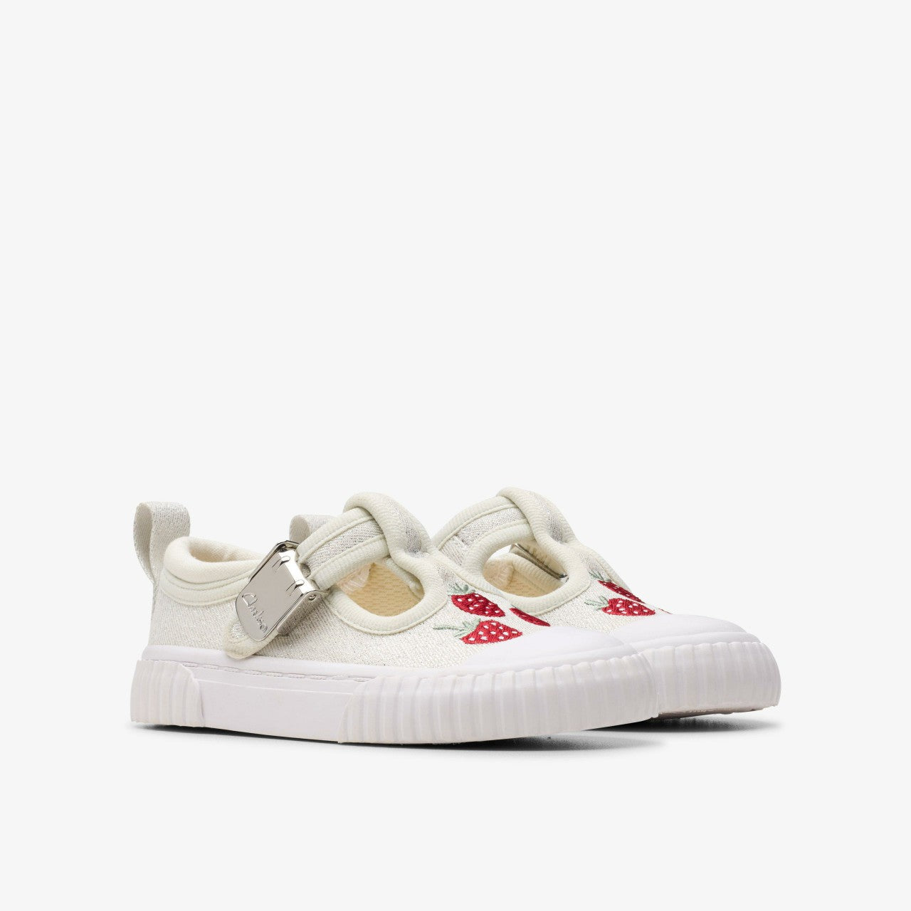 Foxing Berry Toddler Silver Fabric Clarks Kids|Babies