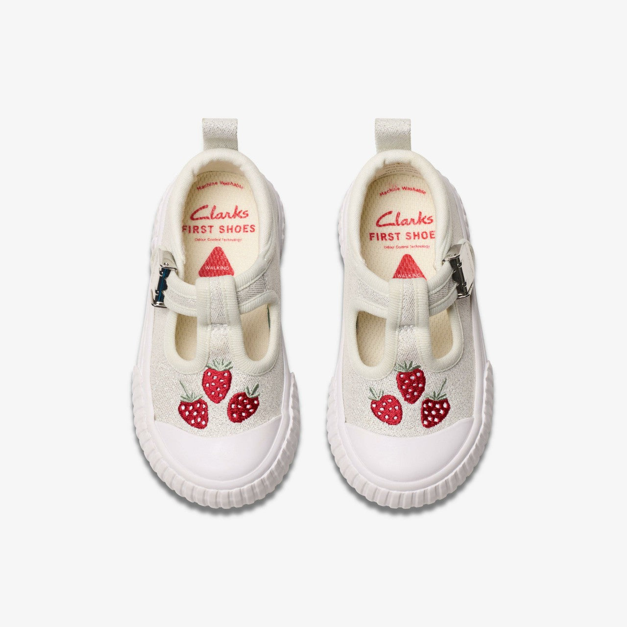 Foxing Berry Toddler Silver Fabric Clarks Kids|Babies
