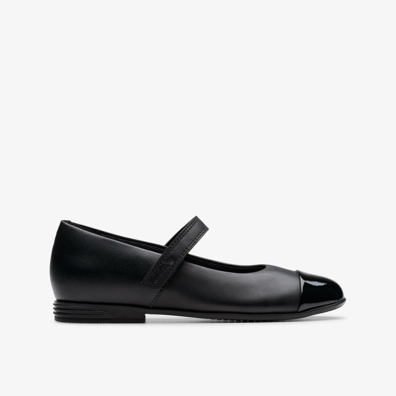 Finja Gem Older Black Leather Clarks Kids