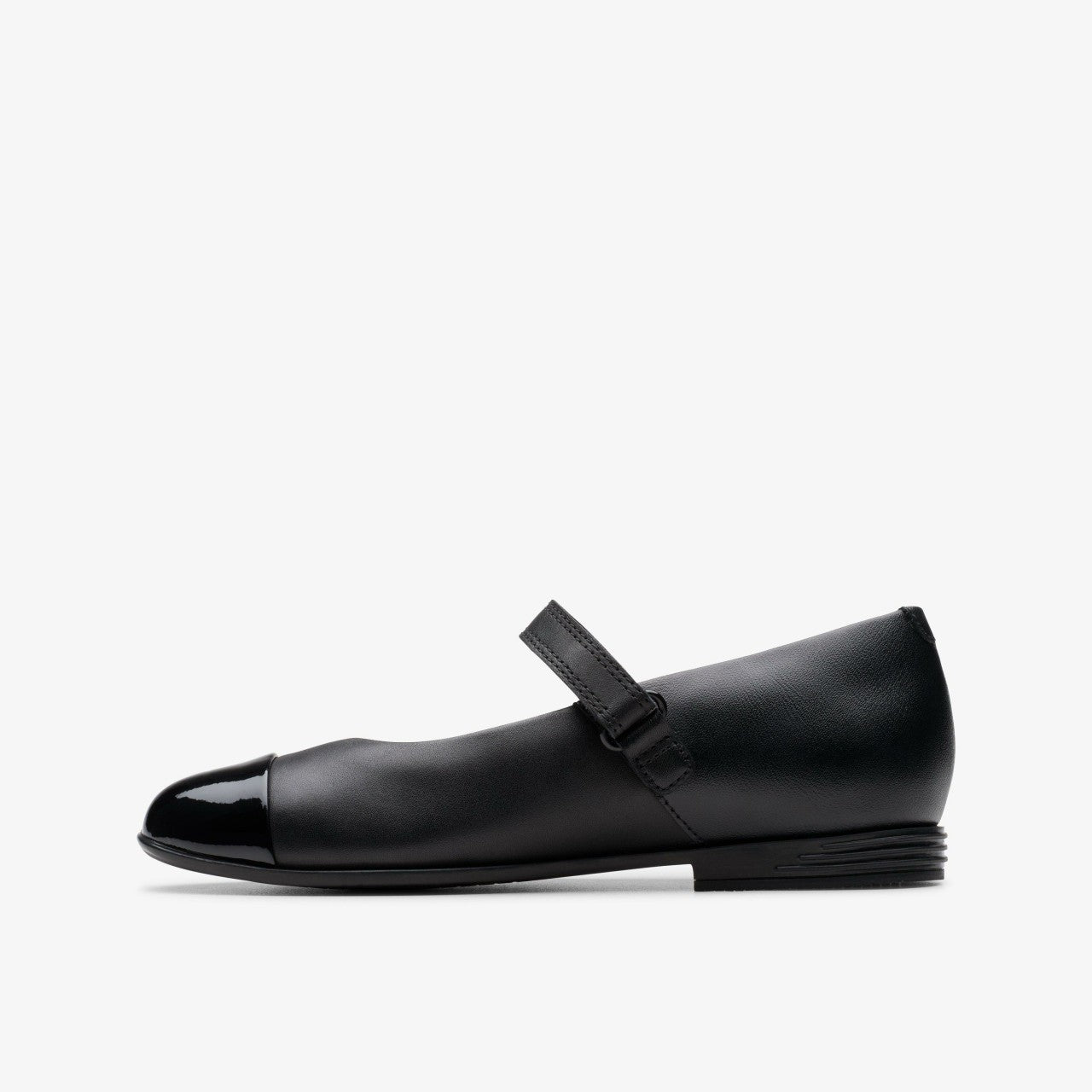 Finja Gem Older Black Leather Clarks Kids