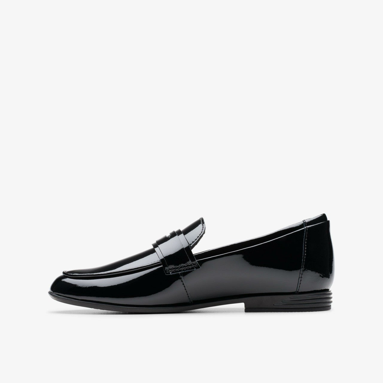 Finja Bright Older Black Patent Clarks Kids