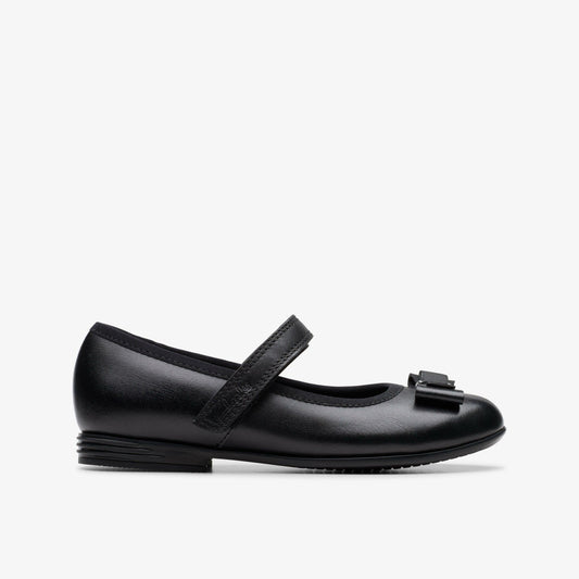 Finja Tap Kid Black Leather Clarks Kids