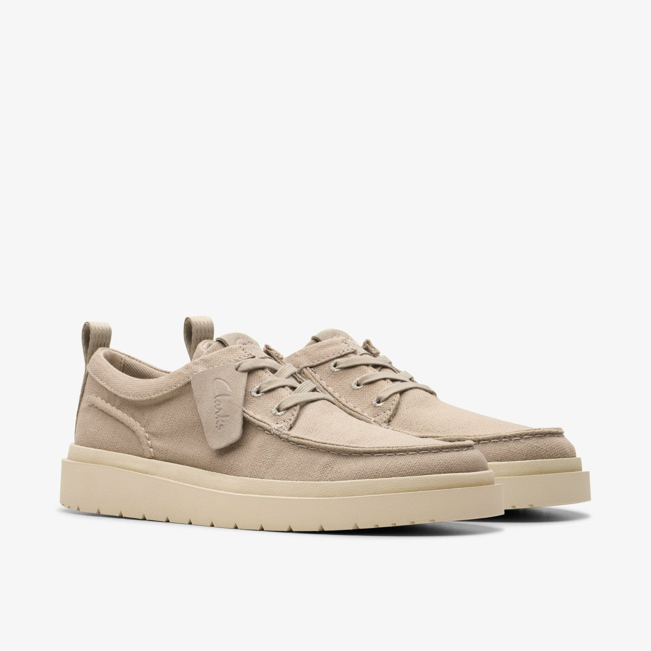 Polden Moc Grey Canvas Clarks Men