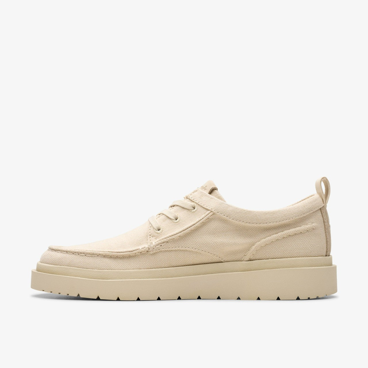 Polden Moc Off White Canvas Clarks Men