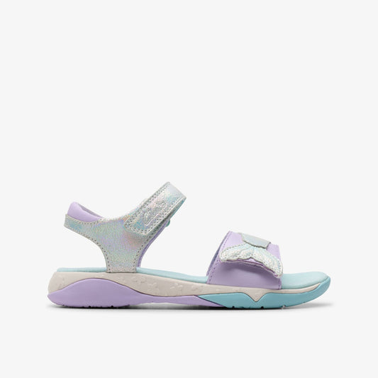Osian Spark Kid Purple Metallic Clarks Kids