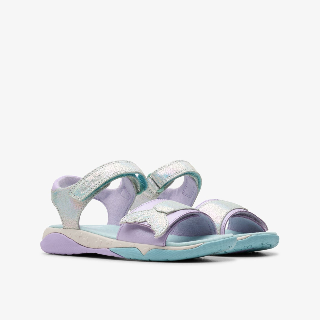 Osian Spark Kid Purple Metallic Clarks Kids