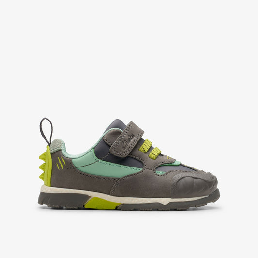 Steggy 2 Park Toddler Grey/Green Clarks Kids