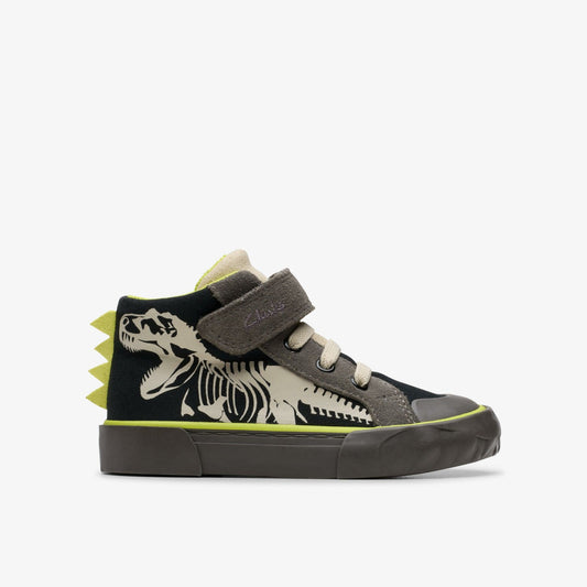 Foxing Rex Hi Toddler Black Canvas Clarks Kids