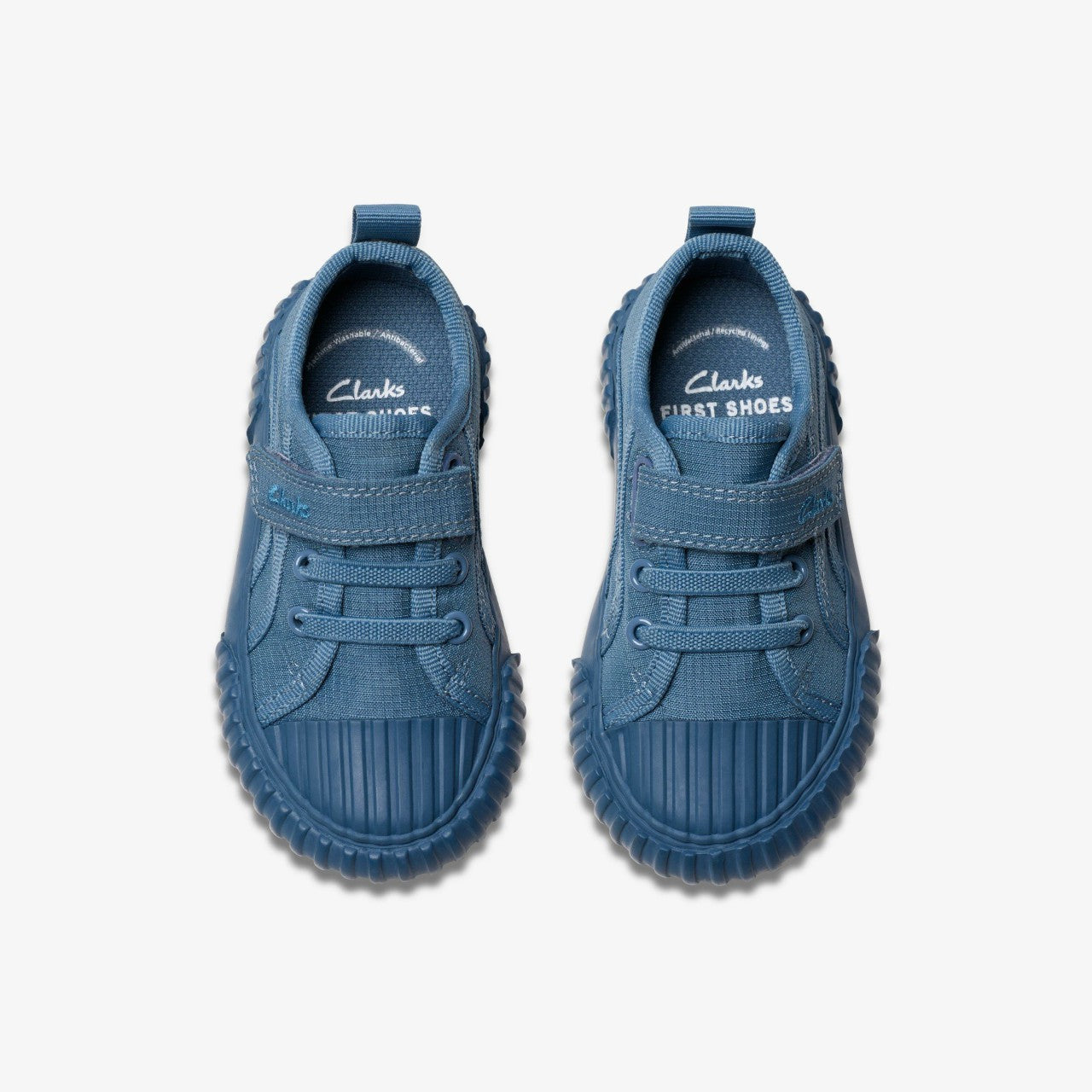 Foxing Stitch Toddler Blue Fabric Clarks Kids