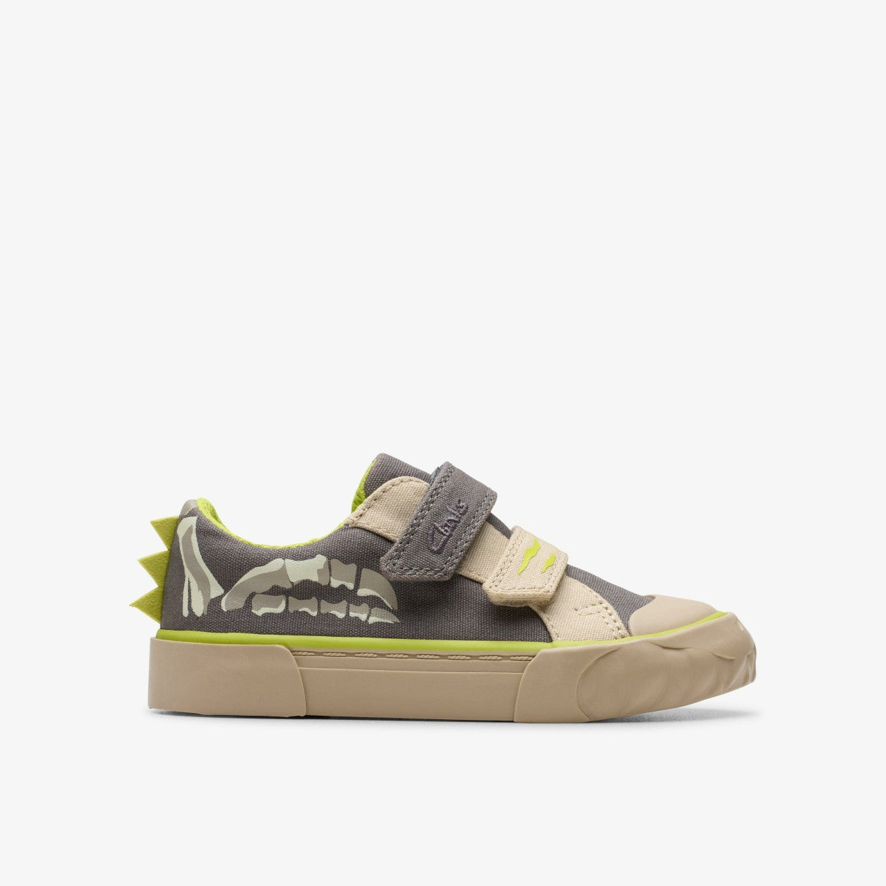 Foxing Stomp Toddler Grey Canvas Clarks Kids