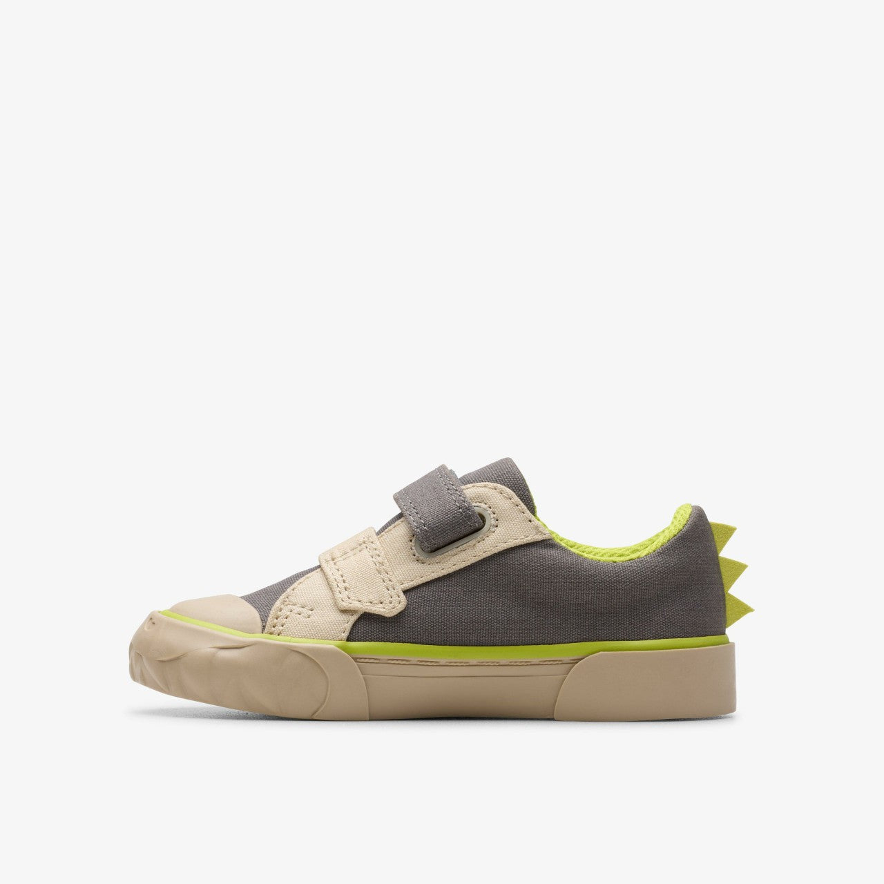 Foxing Stomp Toddler Grey Canvas Clarks Kids